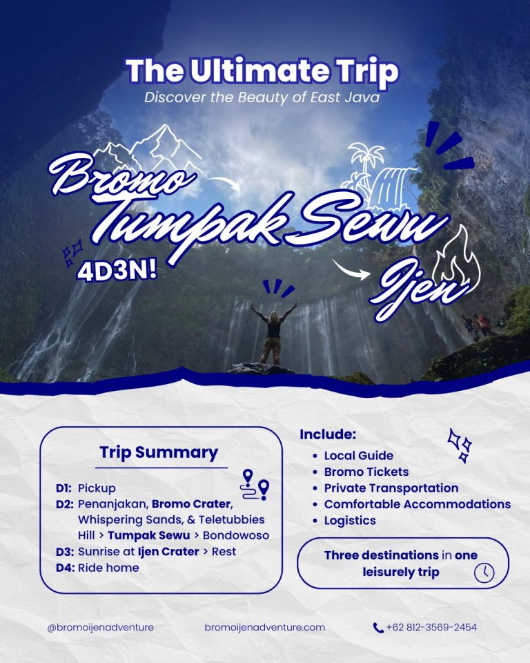 4D3N Bromo, Tumpak Sewu, Ijen Tours